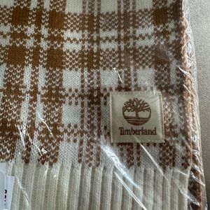 Timberland Brown and Cream Plaid Scarf